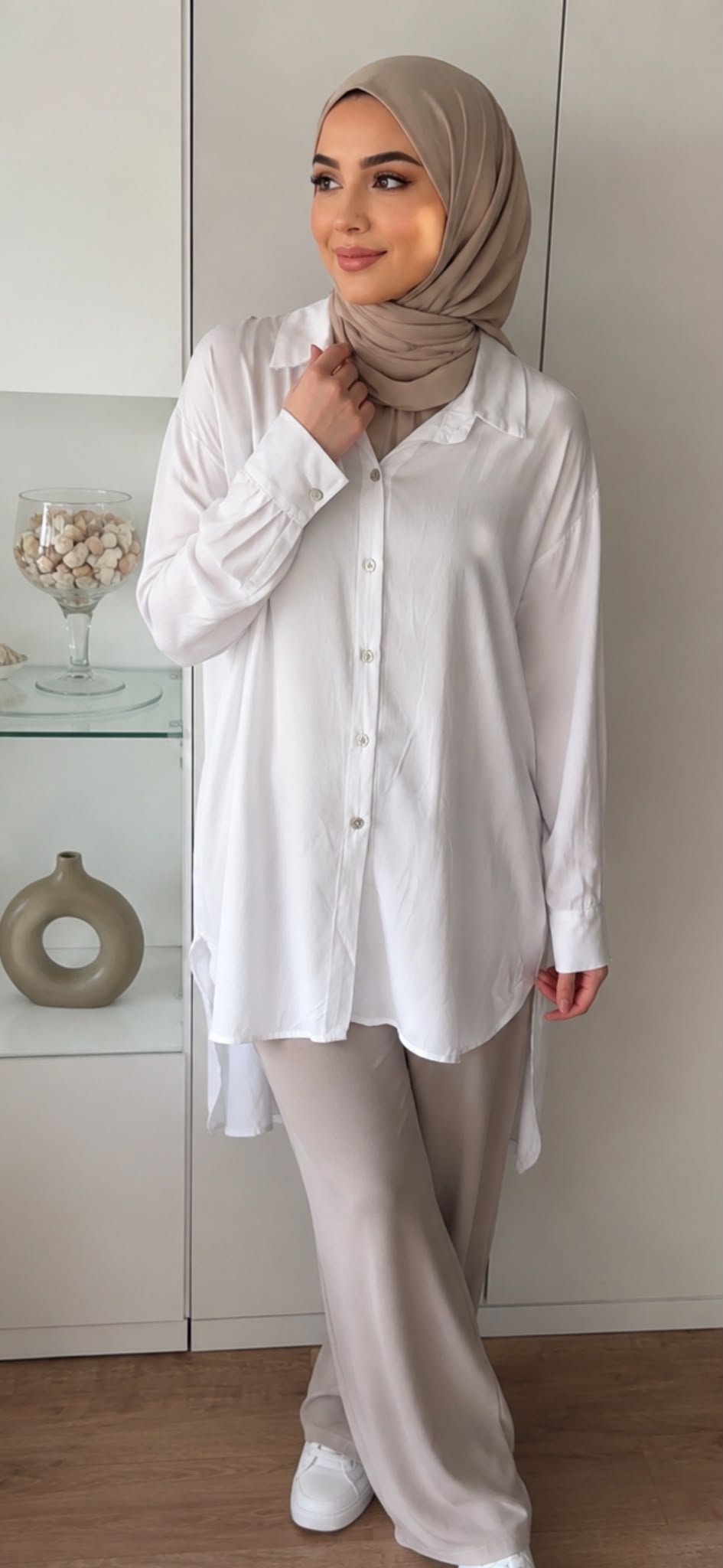 Lange Hemdbluse